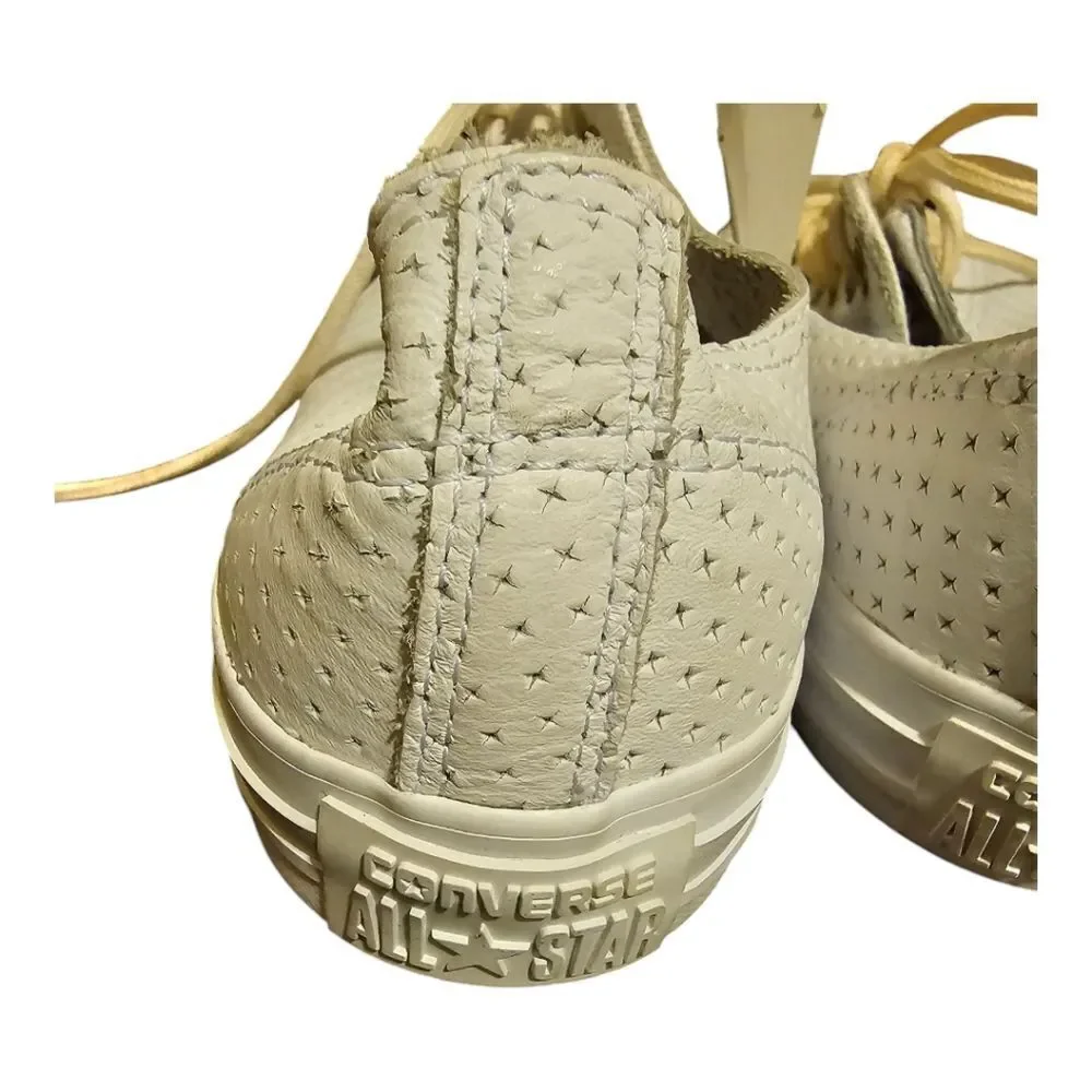 NWT CONVERSE ALL STAR Perforated White Leather Chucks - Size 11‎